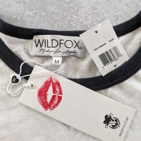 Wildfox Johnny Fang Graphic Ringer Tee M NWT - Picture 5 of 8